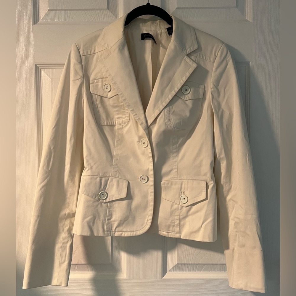 Women's Context White 2 Button Collared Blazer